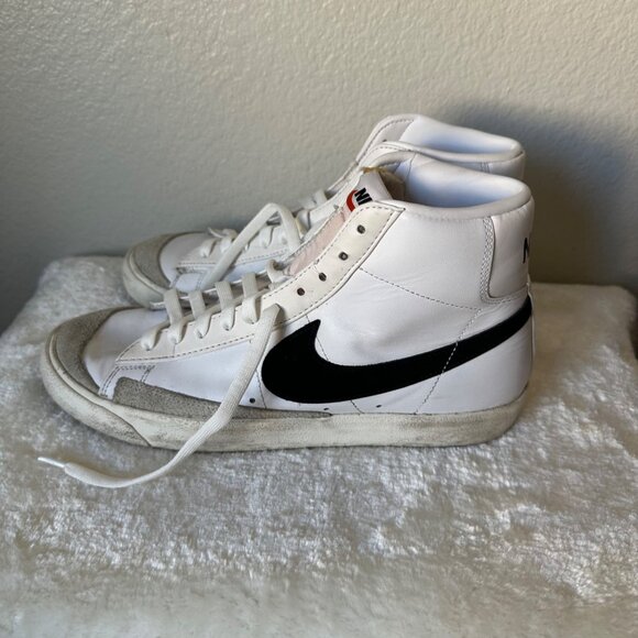 Nike Blazer Mid High Top Shoes White Pre Owned Sz 10